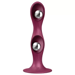   Satisfyer - dildo s přísavkou - vibrační, vážený - červená