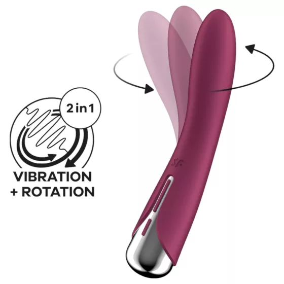 Satisfyer Spinning Vibe 1 - rotační G-bodový vibrátor s otočnou hlavicí (červený)