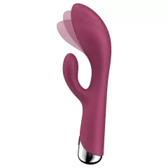   Satisfyer Spinning Rabbit 1 - rotační vibrátor s pohyblivým klitorálním ramenem (červený)