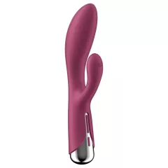   Satisfyer Spinning Rabbit 1 - rotační vibrátor s pohyblivým klitorálním ramenem (červený)