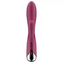   Satisfyer Spinning Rabbit 1 - rotační vibrátor s pohyblivým klitorálním ramenem (červený)