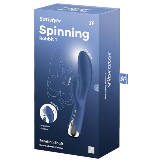 Satisfyer Spinning Rabbit 1 - rotační vibrátor s klitorálním ramenem (modrý)