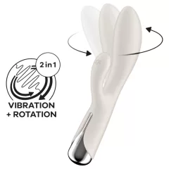   Satisfyer Spinning Rabbit 1 - vibrační vajíčko s rotujícím klitorálním stimulátorem (béžové)