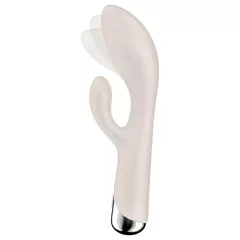   Satisfyer Spinning Rabbit 1 - vibrační vajíčko s rotujícím klitorálním stimulátorem (béžové)