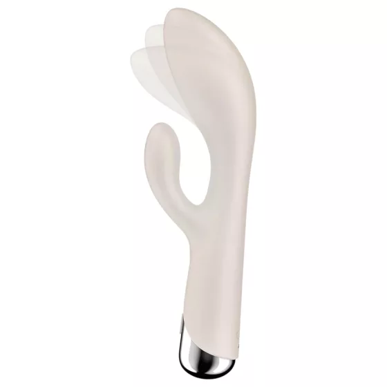 Satisfyer Spinning Rabbit 1 - vibrační vajíčko s rotujícím klitorálním stimulátorem (béžové)