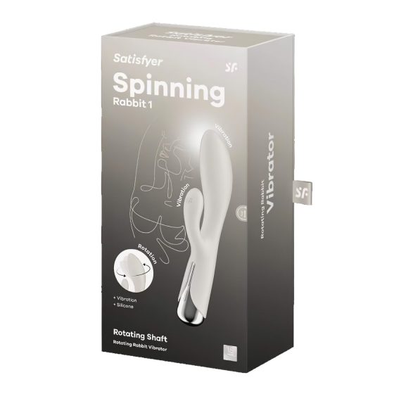 Satisfyer Spinning Rabbit 1 - rotační vibrátor s ramenem na klitoris (béžový)