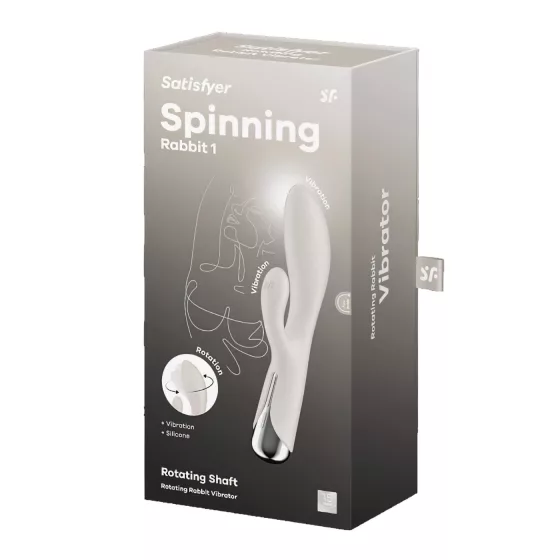 Satisfyer Spinning Rabbit 1 - vibrační vajíčko s rotujícím klitorálním stimulátorem (béžové)