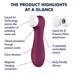   Satisfyer Pro 2 Gen3 - aplikací řízený stimulátor klitorisu s tlakovými vlnami (červený)