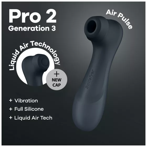 Satisfyer Pro2 Gen3 - stimulátor klitorisu s tlakovými vlnami (tmavě šedý)