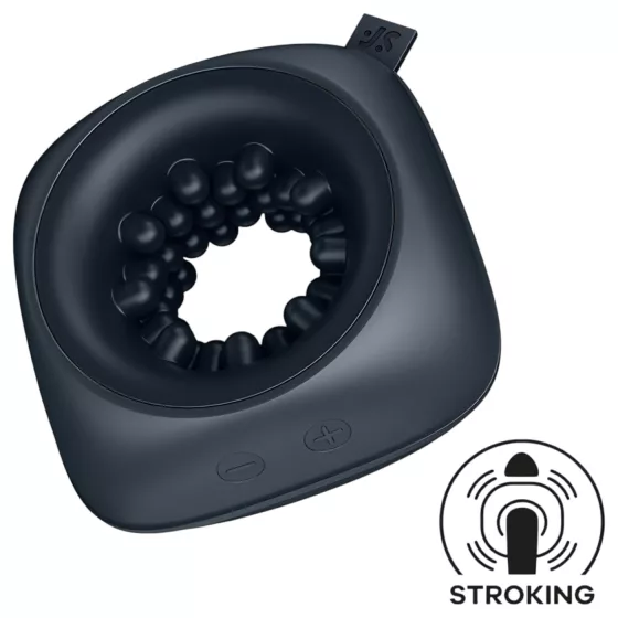 Satisfyer Ring Stroker - akumulátorový vibrační masturbátor (černý)