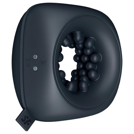 Satisfyer - vibrační masturbátor s kroužkem - dobíjecí, černý