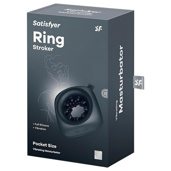 Satisfyer Ring Stroker - akumulátorový vibrační masturbátor (černý)