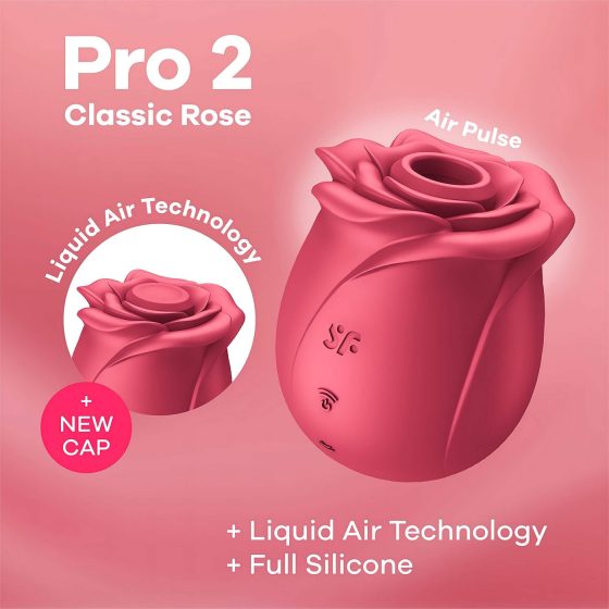 Satisfyer Pro 2 Rose Classic - stimulační přístroj pro klitoris s tlakovými vlnami (červený)
