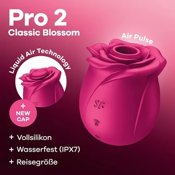 Satisfyer Pro 2 Classic Blossom - stimulátor klitorisu s tlakovými vlnami (červený)