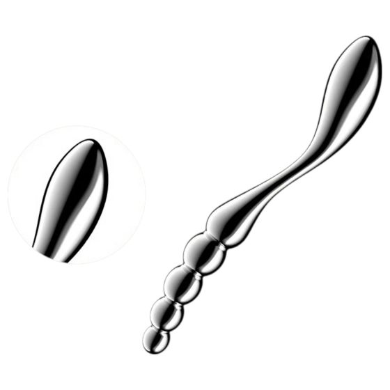 Satisfyer Star Force 1 – kovový dildo s kuličkami (stříbrný)