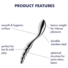   Satisfyer Star Force 1 - kovový anální dildo s kuličkami - stříbrný
