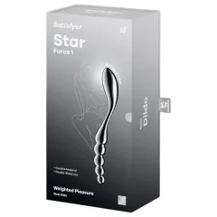   Satisfyer Star Force 1 - kovový anální dildo s kuličkami - stříbrný