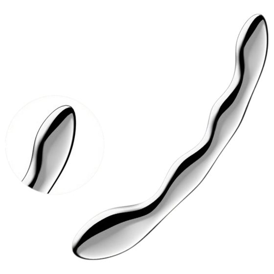 Satisfyer Cosmic Crest 2 – vlnité ocelové dildo (stříbrné)