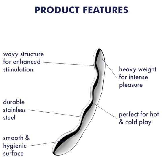 Satisfyer Cosmic Crest 2 – vlnité ocelové dildo (stříbrné)