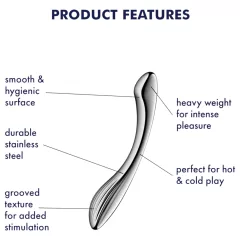 Satisfyer - ocelové dildo - drážkované - stříbrné
