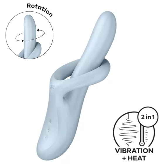 / Satisfyer Heat Flex 4 - hřejivý vibrátor s raménkem na klitoris (modrý)