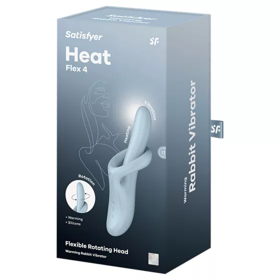 / Satisfyer Heat Flex 4 - hřejivý vibrátor s raménkem na klitoris (modrý)