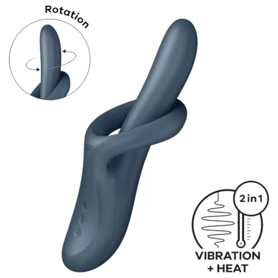 Satisfyer Heat Flex 4 - vibrační ohřívací vibrátor na klitoris s ramenem - šedý