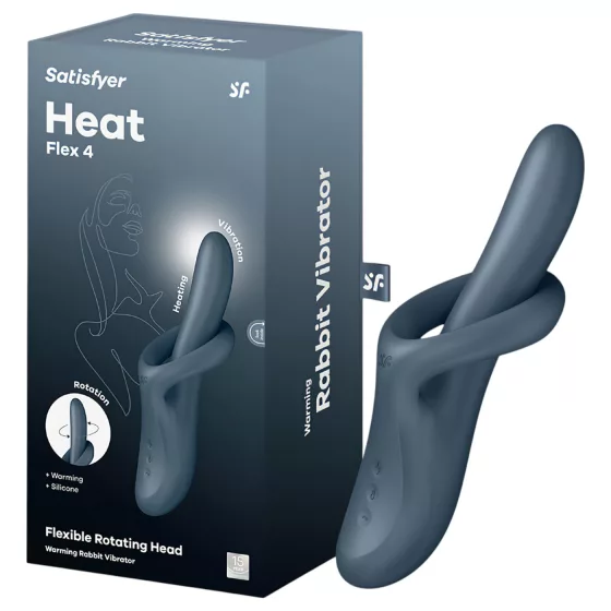 Satisfyer Heat Flex 4 - hřejivý vibrátor s raménkem na klitoris (šedý)