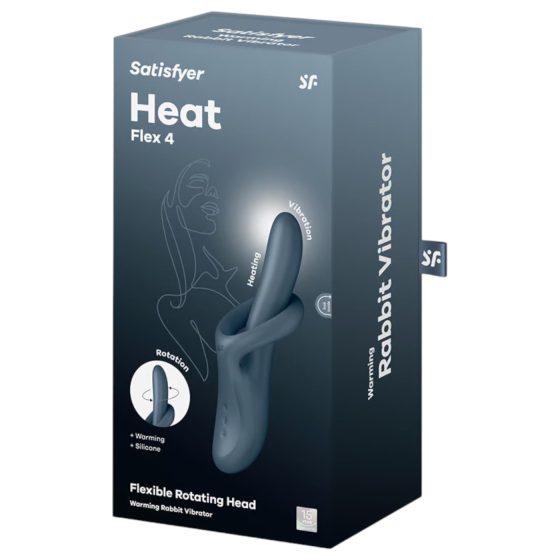 Satisfyer Heat Flex 4 - vyhřívací vibrátor s klitorální rukojetí (šedý)