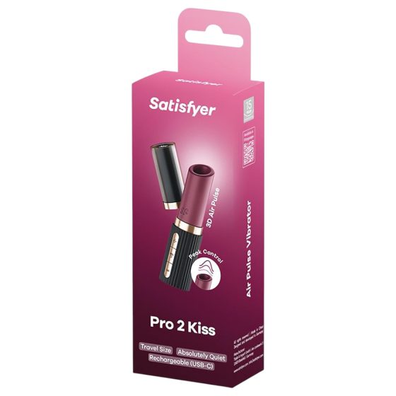 Satisfyer Pro 2 Kiss - Vzduchový vibrátor ve tvaru rtěnky (černý)