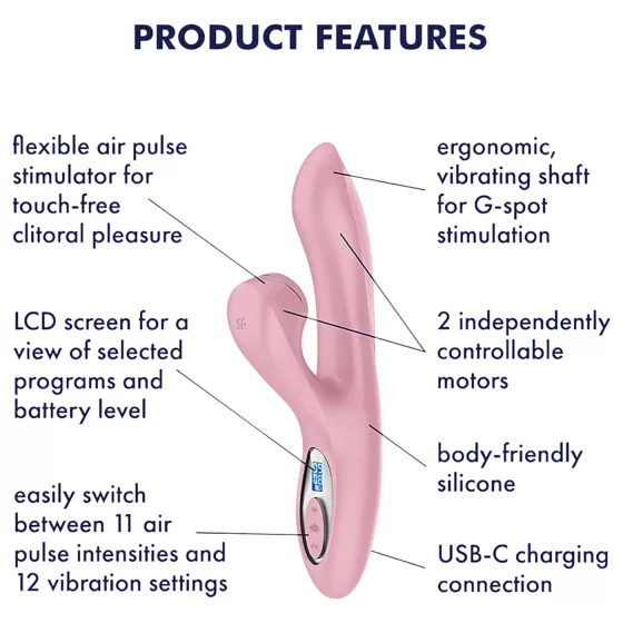 Satisfyer Pro+ G-Spot Gen. 2 - vlnkový vibrátor na bod G (růžový)