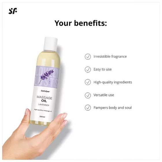 Satisfyer - masážní olej s levandulovou vůní (250 ml)