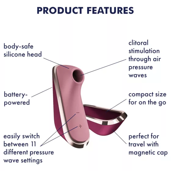 Satisfyer Traveler - stimulátor klitorisu s tlakovými vlnami, na baterie (růžový)