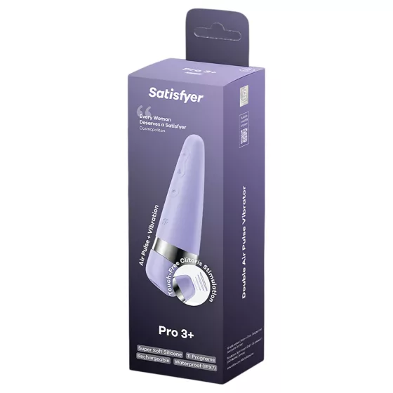 Satisfyer Pro 3+ - stimulátor klitorisu s tlakovými vlnami (fialový)