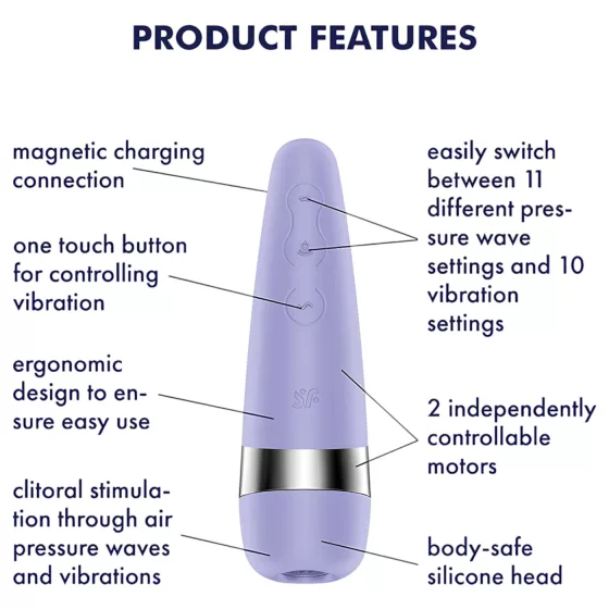 Satisfyer Pro 3+ - stimulátor klitorisu s tlakovými vlnami (fialový)