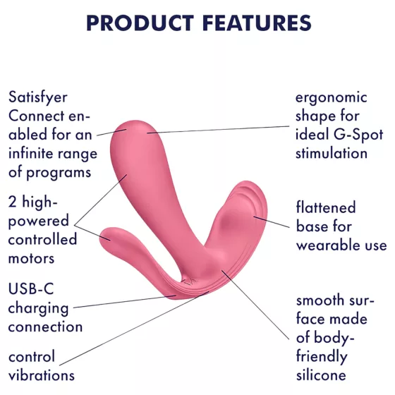 Satisfyer Top Secret+ - nositelný vibrátor na bod G a anální vibrátor (růžový)