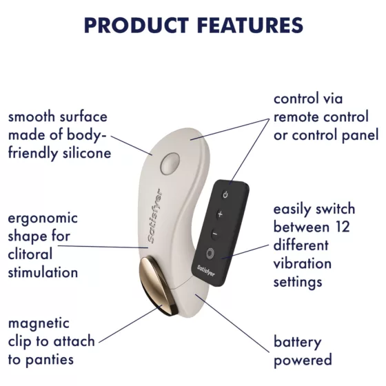 Satisfyer Little Secret - nositelné vibrační kalhotky (bílé)
