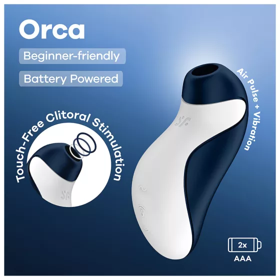 Satisfyer Orca - stimulátor klitorisu s tlakovými vlnami a vibracemi (modrý)
