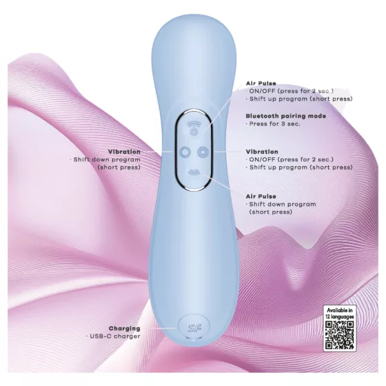 Satisfyer Pro 2 Gen4 - aplikací řízený stimulátor klitorisu s tlakovými vlnami (modrý)