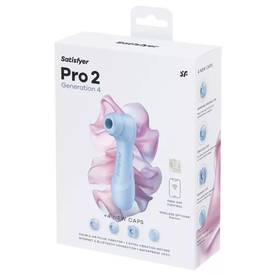 Satisfyer Pro 2 Gen4 - aplikací řízený stimulátor klitorisu s tlakovými vlnami (modrý)