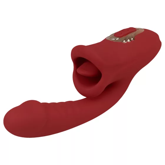 EIS Passion Lips - vibrátor na G-bod s lízací funkcí - červený