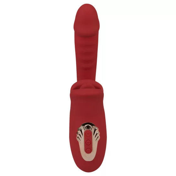 EIS Passion Lips - vibrátor na G-bod s lízací funkcí - červený