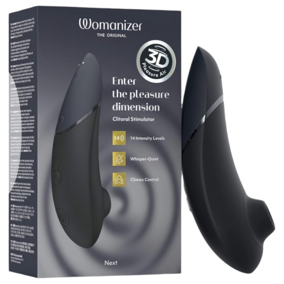 Womanizer Next - stimulátor klitorisu - tlakové vlny - černý, nabíjecí