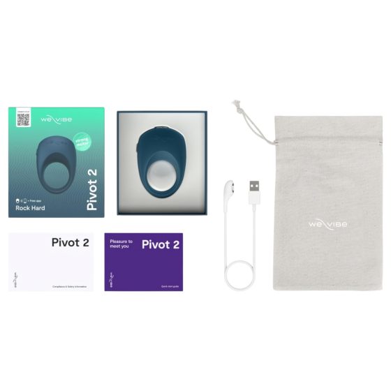 We-Vibe Pivot 2 - chytrý vibrační erekční kroužek - modrý