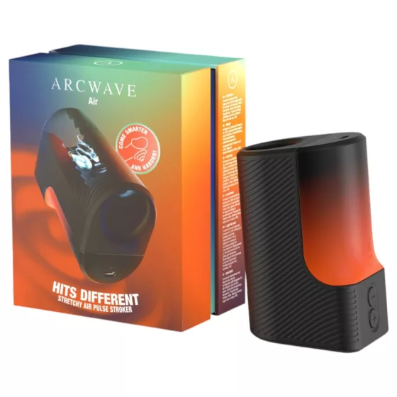 Arcwave Air - vzduchovými vlnami stimulující, roztažitelný akumulátorový masturbátor (černý)