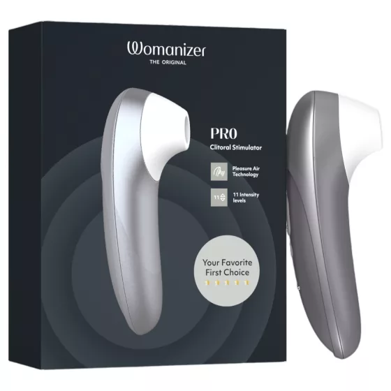 Womanizer Pro - stimulátor klitorisu s tlakovými vlnami (šedý)