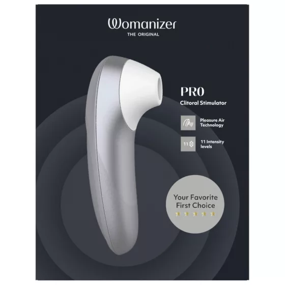 Womanizer Pro - stimulátor klitorisu s tlakovými vlnami (šedý)