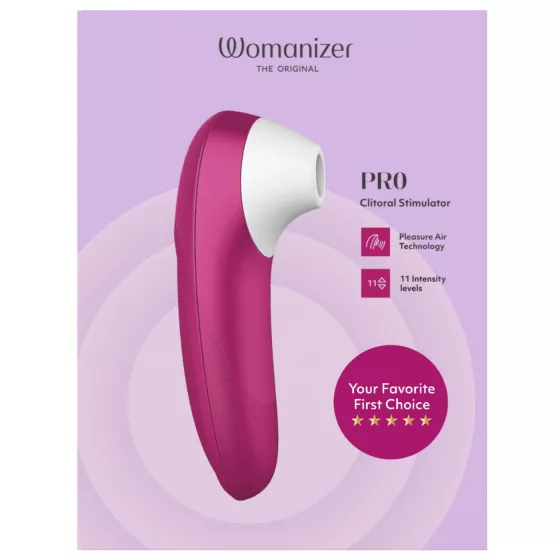 Womanizer Pro - stimulátor klitorisu s tlakovými vlnami (růžový)