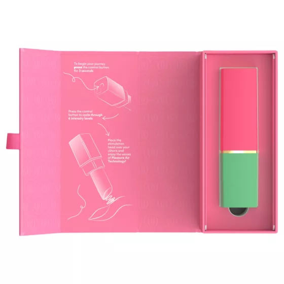 Womanizer Beauty - stimulátor klitorisu s vlnami vzduchu ve tvaru rtěnky (zelený)