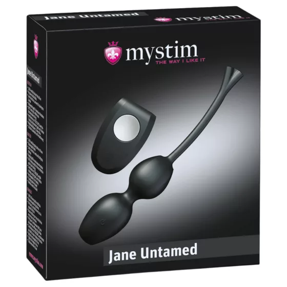 mystim Jane Untamed - vibrační duo venušiných kuliček (černé)